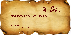 Matkovich Szilvia névjegykártya