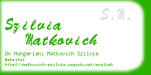 szilvia matkovich business card